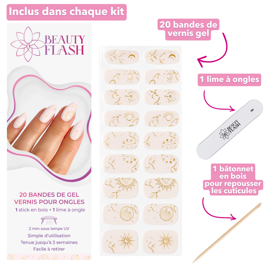 erplain_file_id:188363 - 1 boite de 20 Bandes de Gel vernis pour ongles