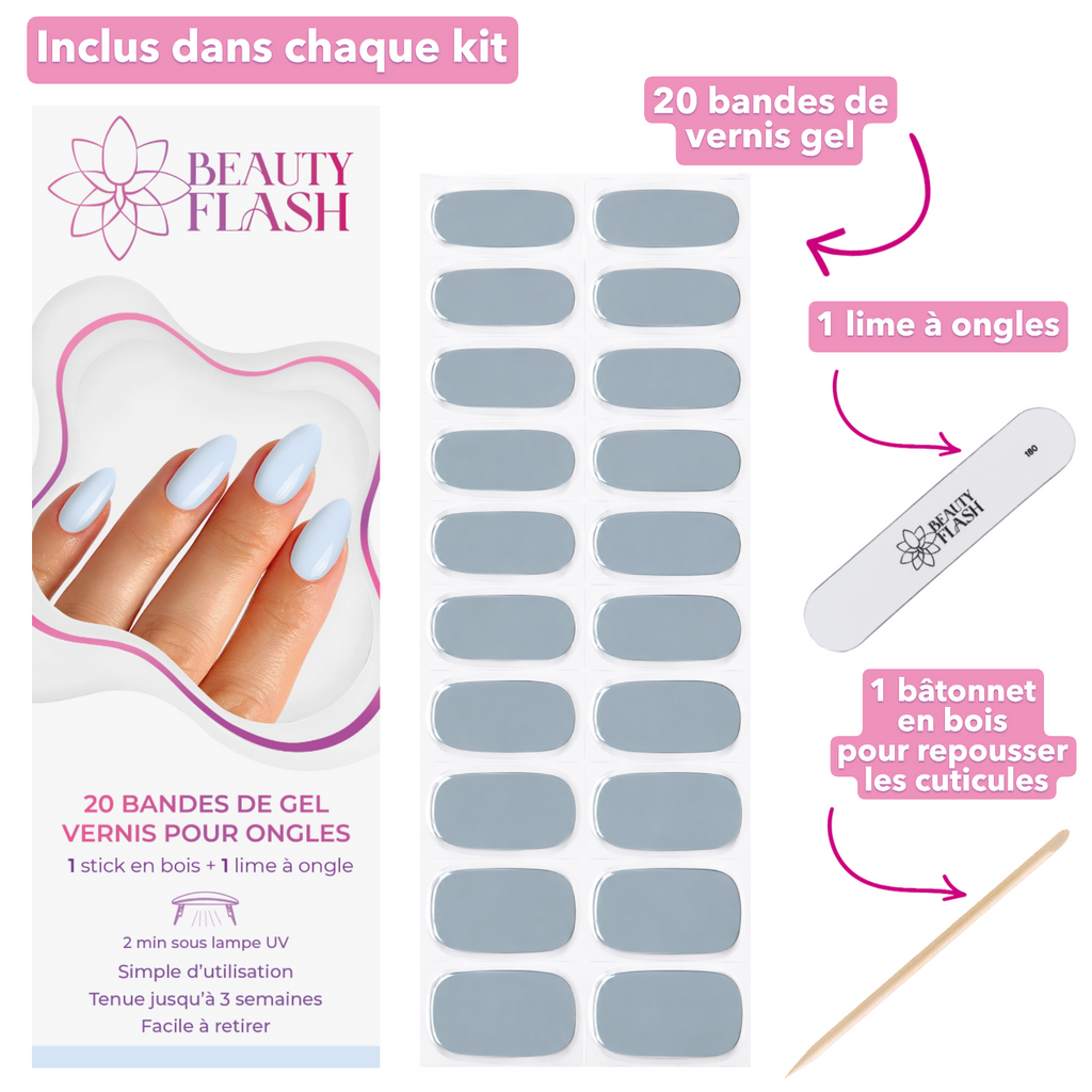 erplain_file_id:188445 - 1 boite de 20 Bandes de Gel vernis pour ongles