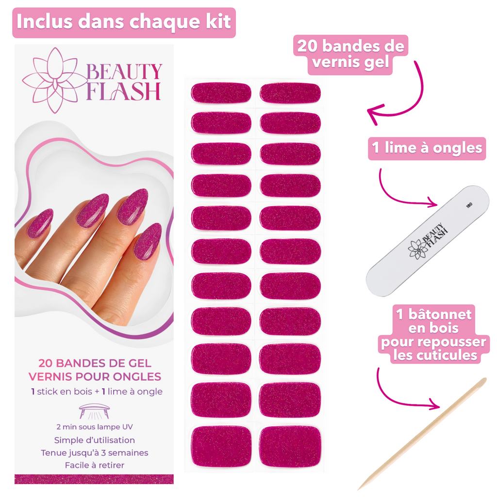 erplain_file_id:188416 - 1 boite de 20 Bandes de Gel vernis pour ongles