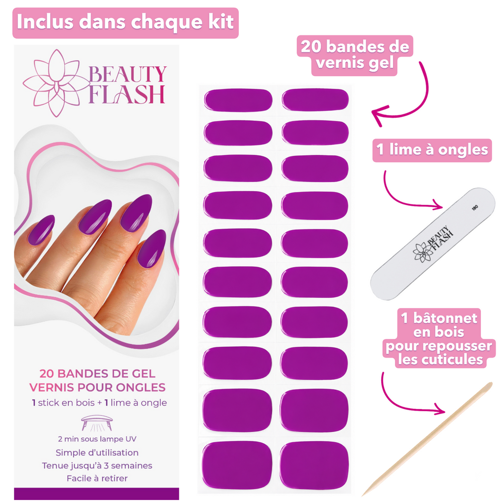 erplain_file_id:188442 - 1 boite de 20 Bandes de Gel vernis pour ongles