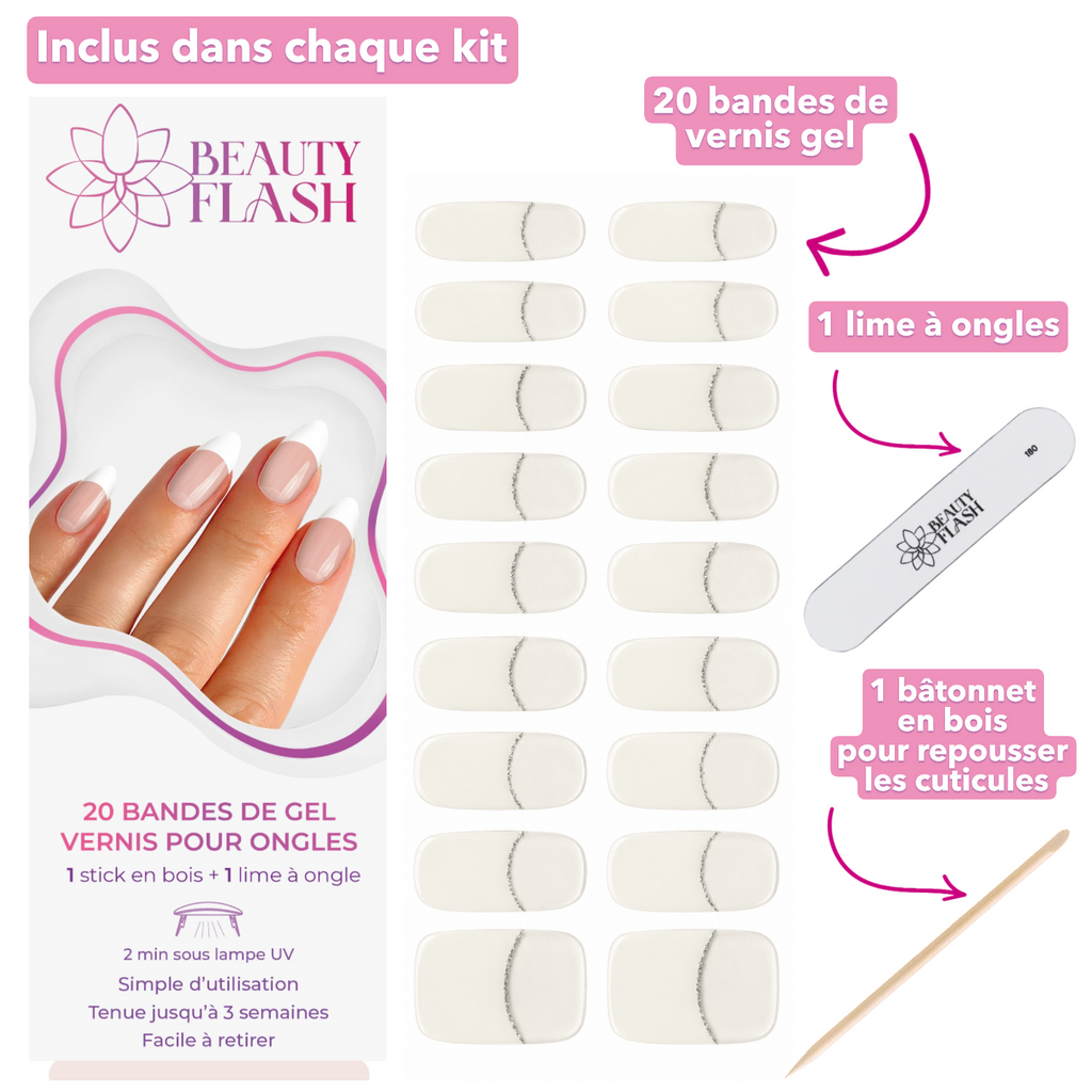 erplain_file_id:188432 - 1 boite de 20 Bandes de Gel vernis pour ongles